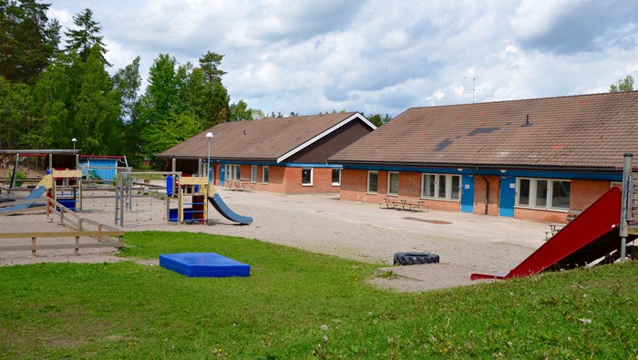Lekparken på förskolans utegård