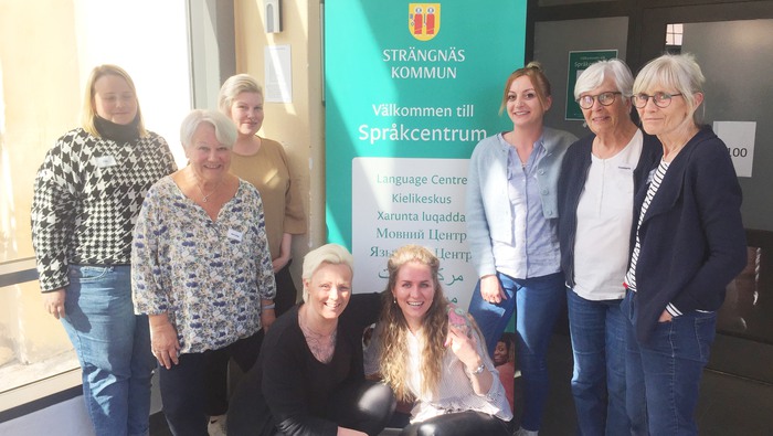 Bilden från vänster: Cim Muhammadi, Kerstin Sunden, Laura Green, Elisabeth (Bisse) Lassesson, Irina Dercaci, Elma Bunic, Annmarie Hansson och Kia Wallin