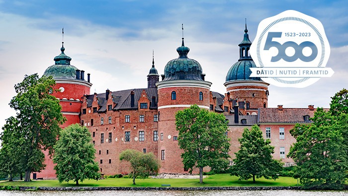 Gripsholms slott med sigill för 500-årsresan