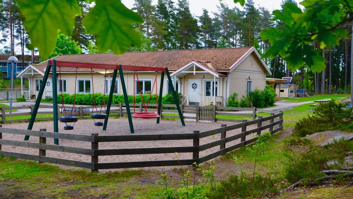 Lekplatsen på Siklöjans förskola i Strängnäs