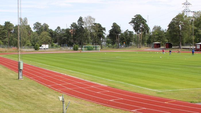 Gräsplanen på Vasavallens idrottsplats.