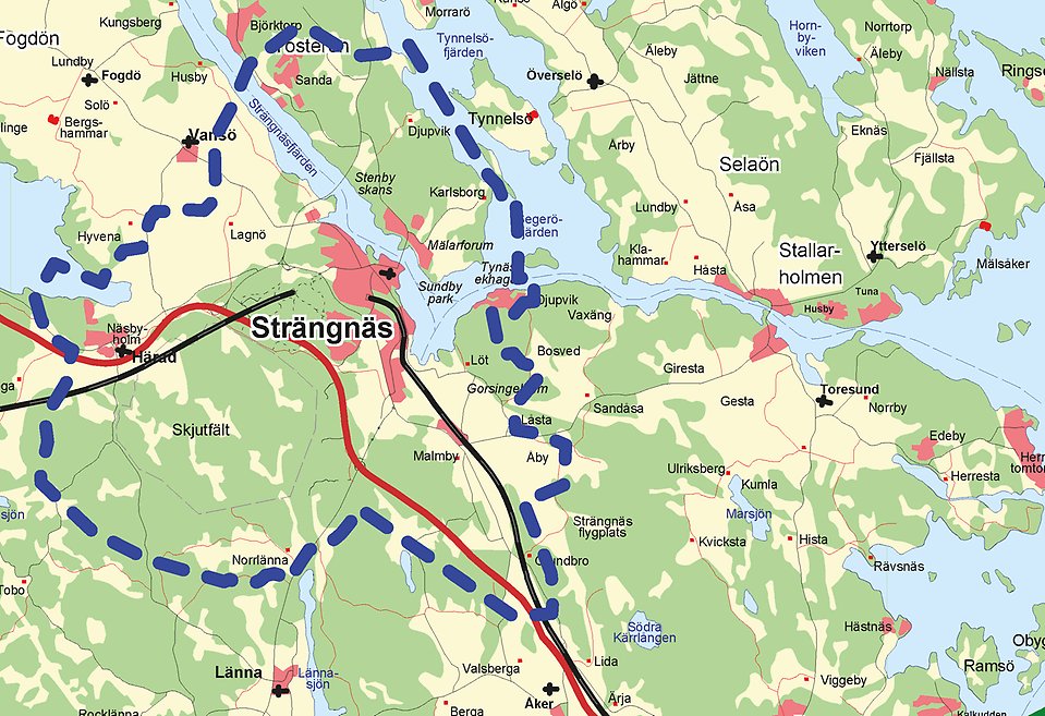 Planområde för FÖP Strängnäs stad - Härad